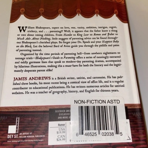 Shakespeare's Guide to Parenting by James Andrews, MD. Hardcover New. - Picture 2 of 2